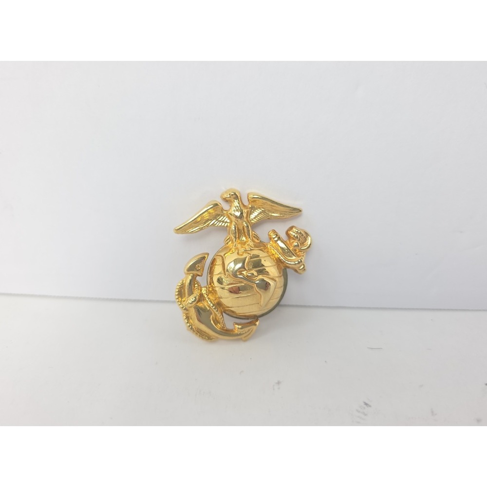 US Marine Corps Screwback Hat Pin Eagle Globe Anchor Gold Tone